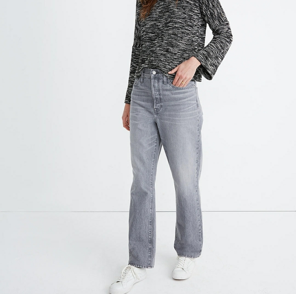 Madewell The Dadjean in Pale Grey